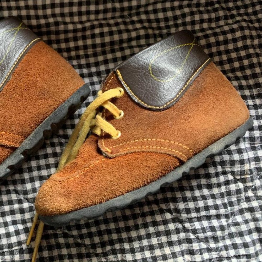 Vintage Suede Leather Baby Shoes | Robinson Crusoe | Baby Size 2
